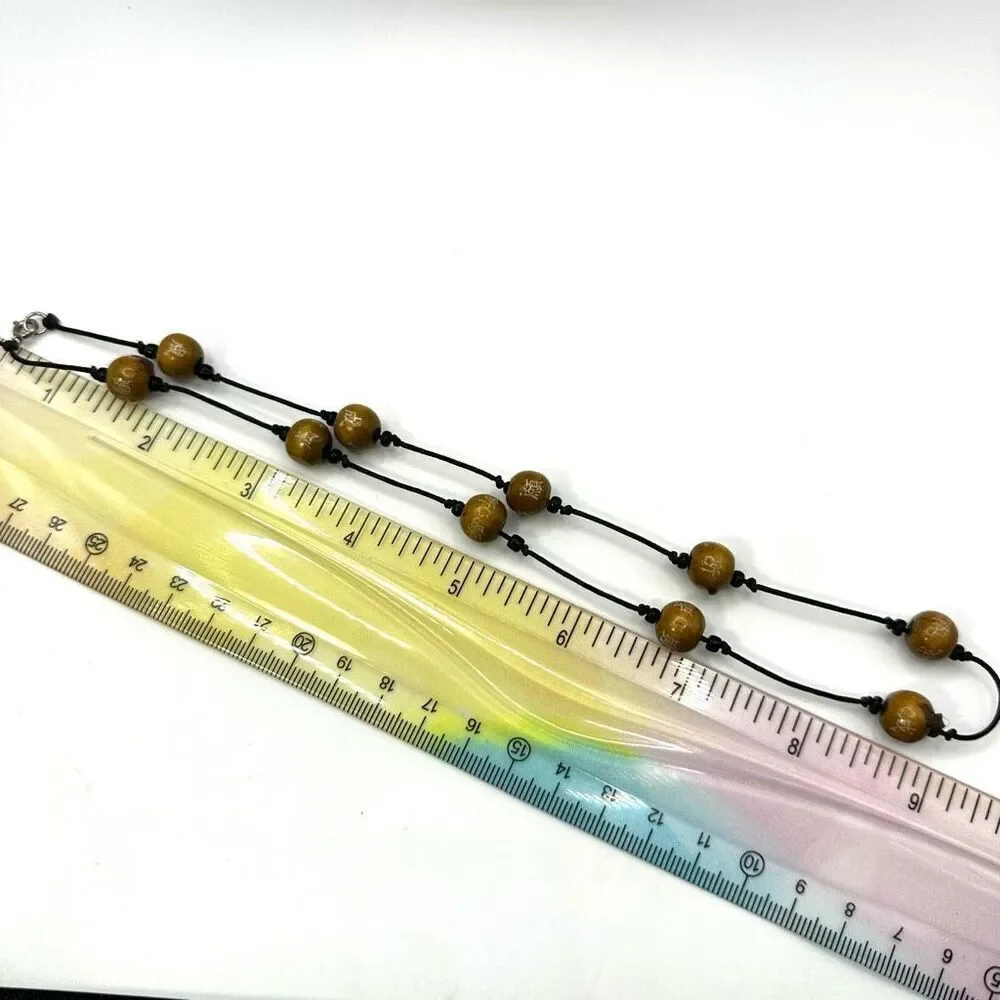 Brown Chinese beaded cord  necklace